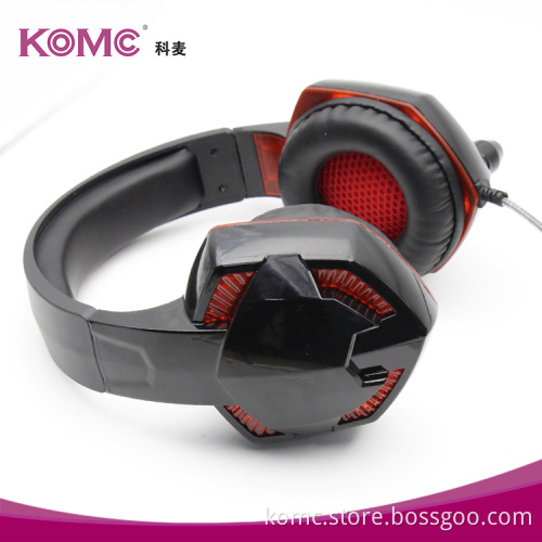 Gaming headset with led light mircophone